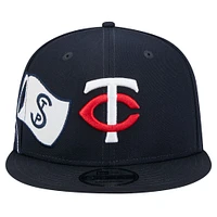 Men's New Era Navy Minnesota Twins Logo Strike 9FIFTY Snapback Hat