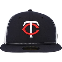 Men's New Era Navy Minnesota Twins Team Color 59FIFTY Trucker Fitted Hat