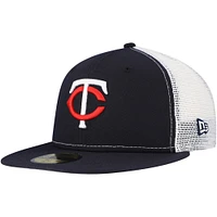 Casquette ajustée 59FIFTY Trucker bleu marine pour homme des Minnesota Twins de New Era