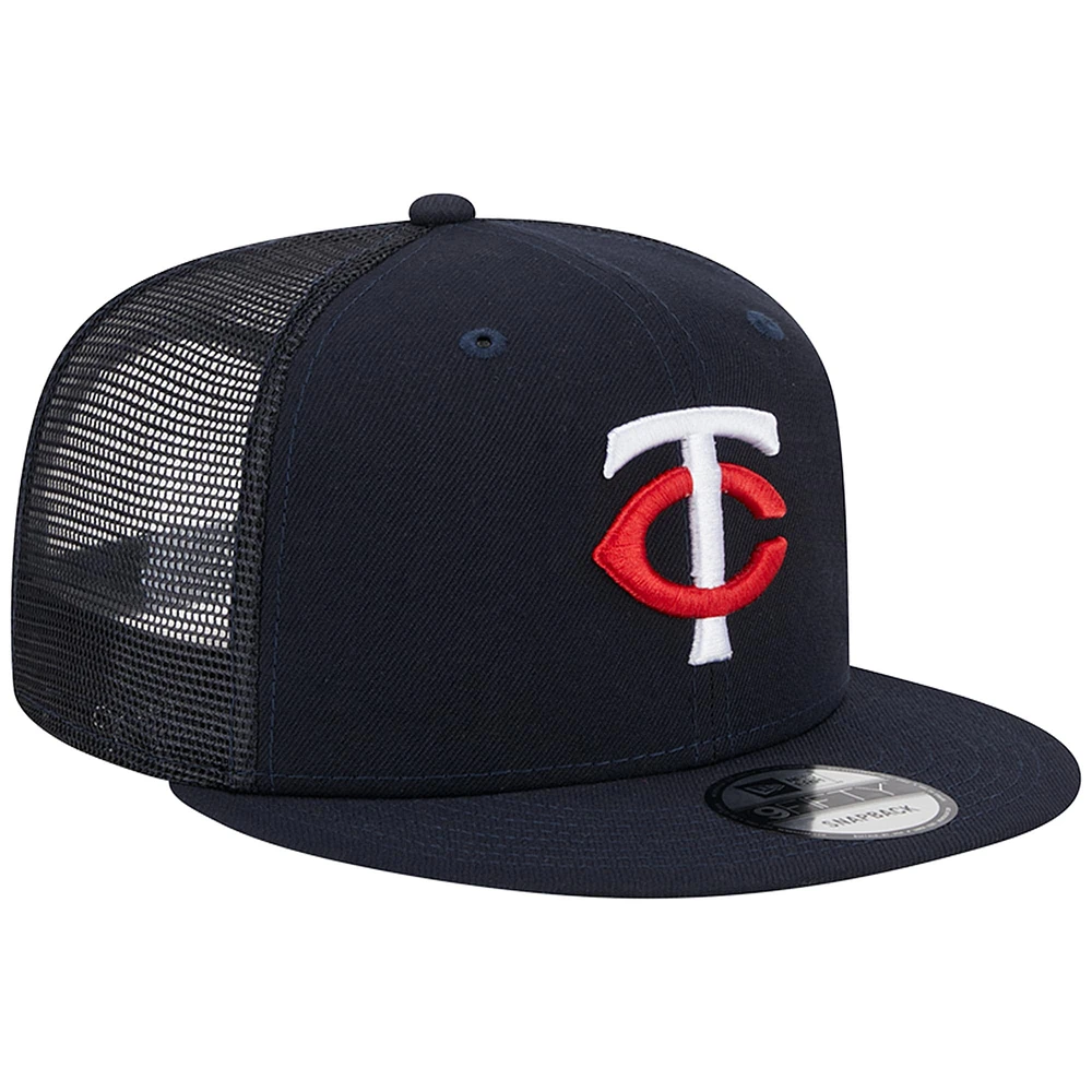 Casquette Snapback 9FIFTY Trucker 9FIFTY pour homme bleu marine Minnesota Twins Team Color New Era