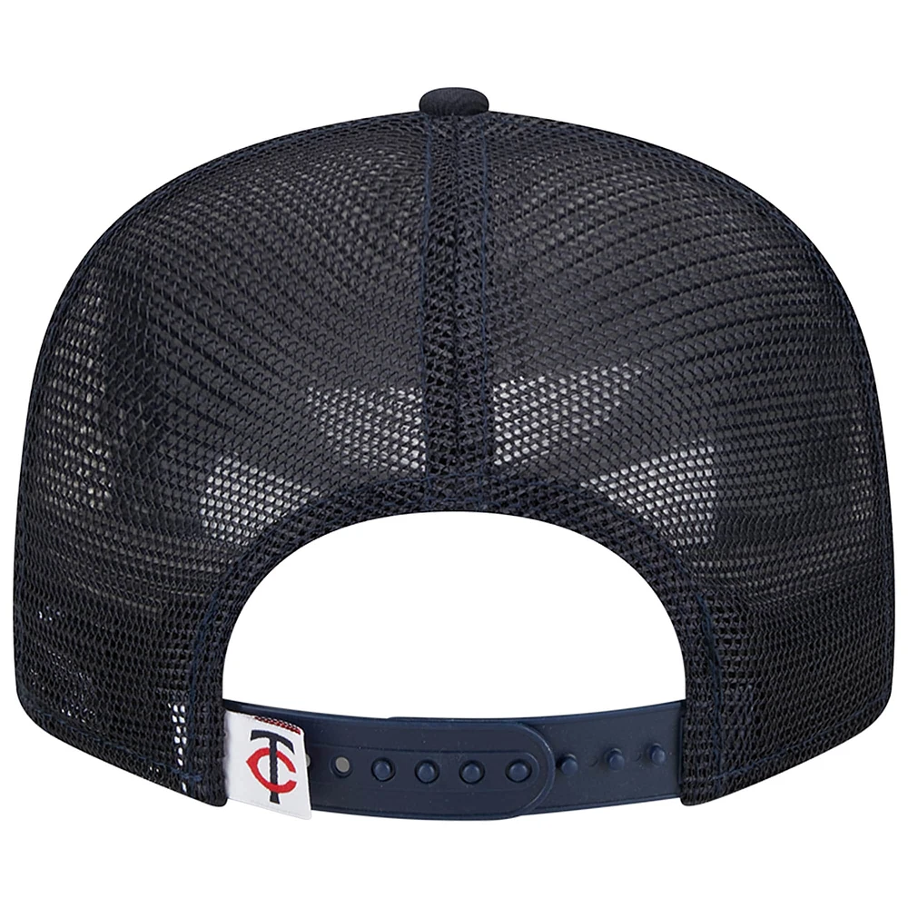 Casquette Snapback 9FIFTY Trucker 9FIFTY pour homme bleu marine Minnesota Twins Team Color New Era