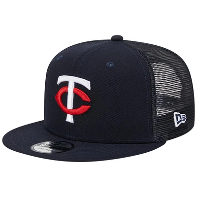Casquette Snapback 9FIFTY Trucker 9FIFTY pour homme bleu marine Minnesota Twins Team Color New Era