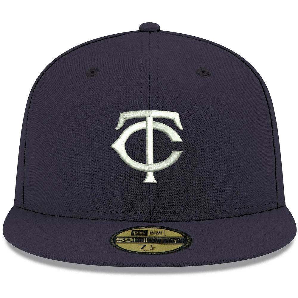 Men's New Era Navy Minnesota Twins White Logo 59FIFTY Fitted Hat