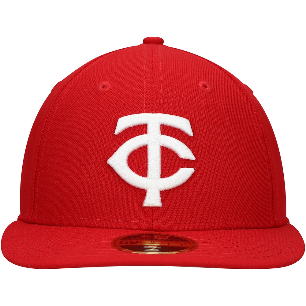 Casquette ajustée 59FIFTY à profil bas Scarlet Minnesota Twins New Era pour homme