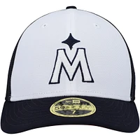 Men's New Era White/Navy Minnesota Twins 2023 On-Field Batting Practice Low Profile 59FIFTY Fitted Hat