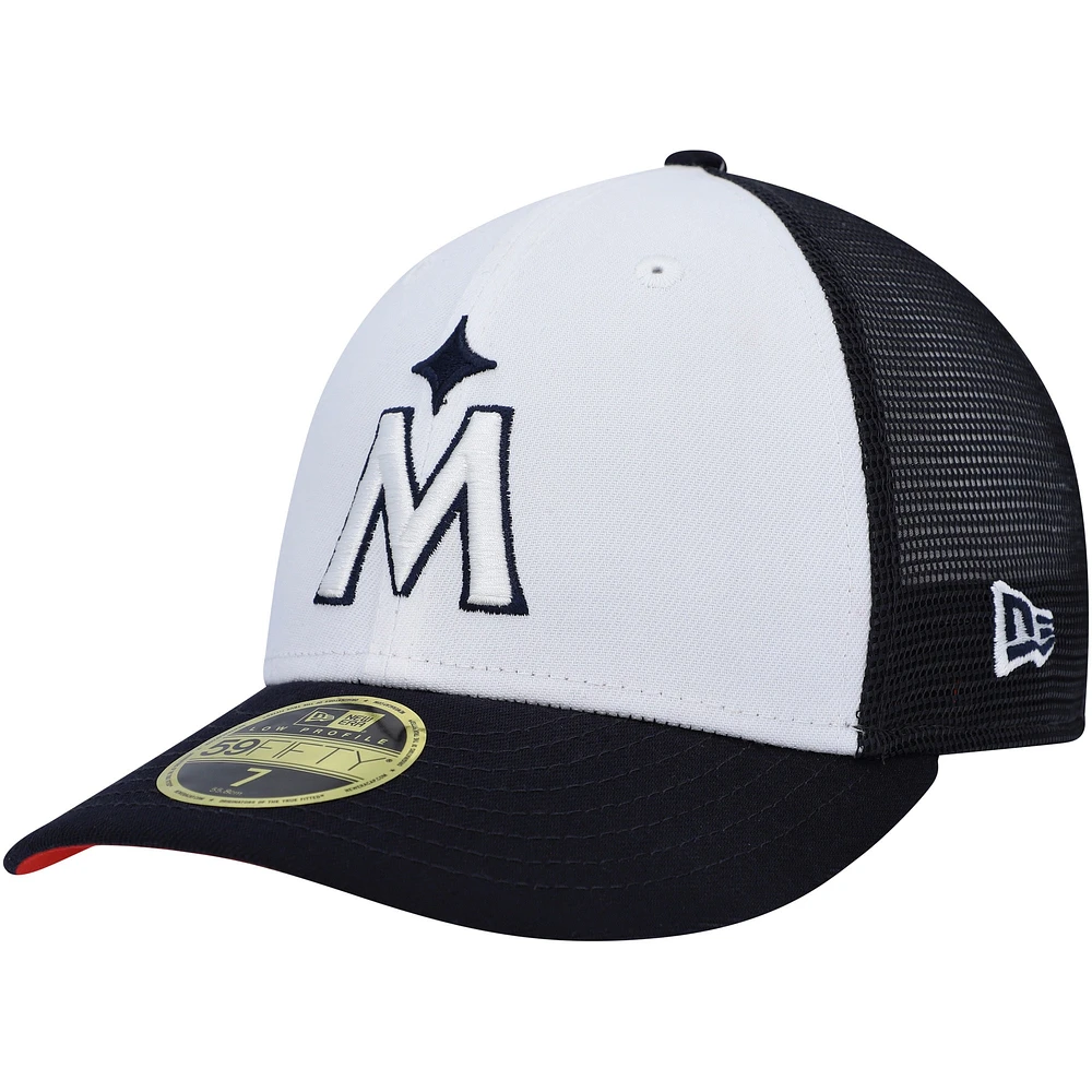 Men's New Era White/Navy Minnesota Twins 2023 On-Field Batting Practice Low Profile 59FIFTY Fitted Hat