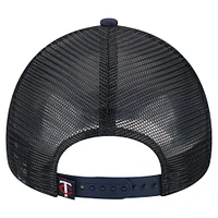 Men's New Era White/Navy Minnesota Twins Distressed 9FORTY A-Frame Adjustable Trucker Hat