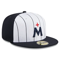 Casquette ajustée 59FIFTY d'entraînement au bâton New Era pour hommes, blanche, Minnesota Twins 2024