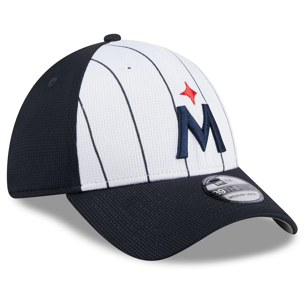 Men's New Era  White Minnesota Twins 2025 Batting Practice 39THIRTY Flex Hat