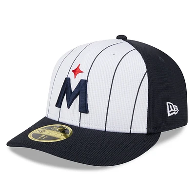 Men's New Era  White Minnesota Twins 2025 Batting Practice Low Profile 59FIFTY Fitted Hat