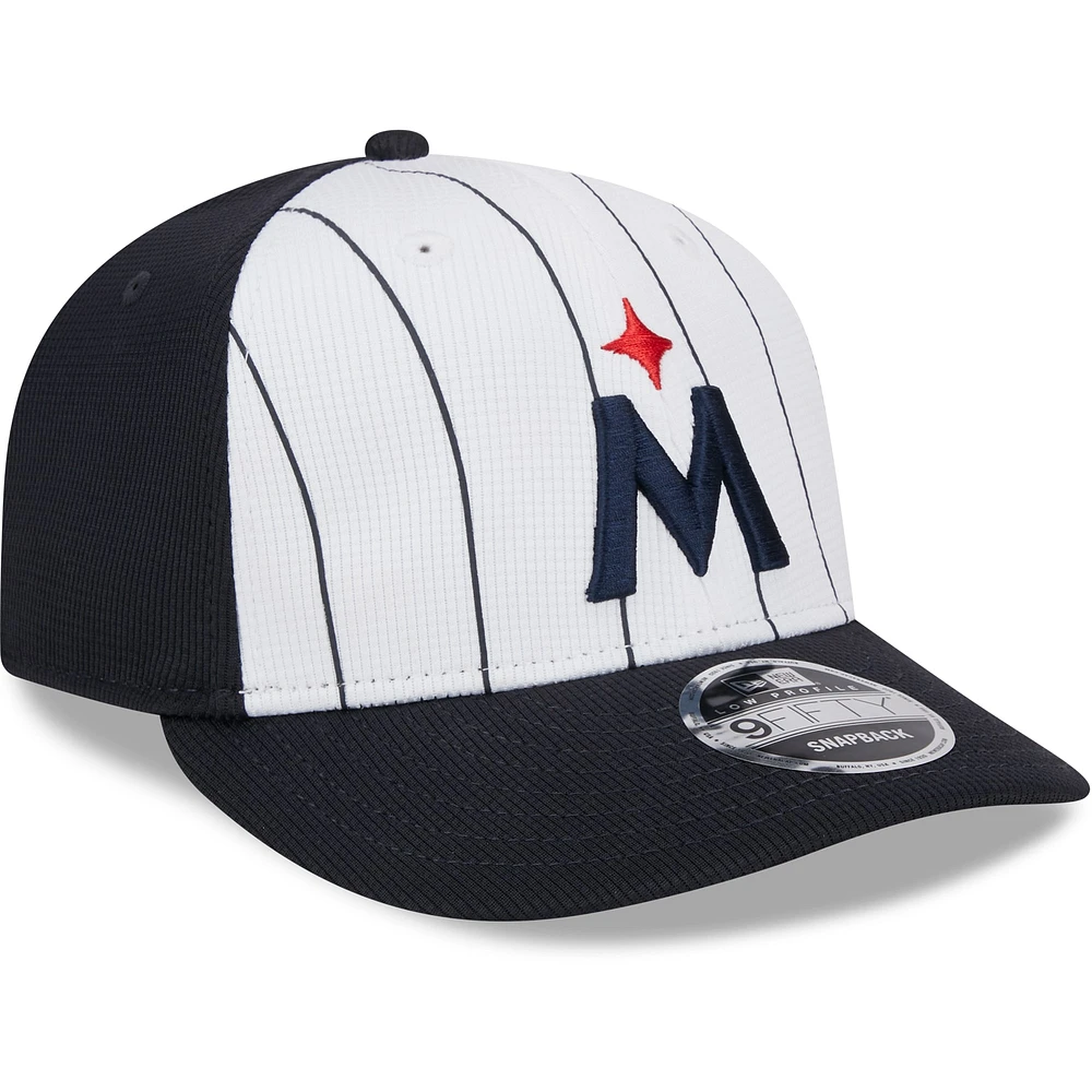 Men's New Era  White Minnesota Twins 2025 Batting Practice Low Profile 9FIFTY Snapback Hat