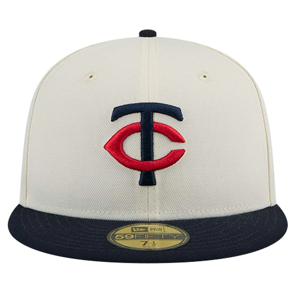 Men's New Era White Minnesota Twins Chrome 59FIFTY Fitted Hat