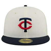 Men's New Era White Minnesota Twins Chrome 59FIFTY Fitted Hat