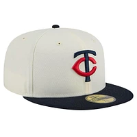 Men's New Era White Minnesota Twins Chrome 59FIFTY Fitted Hat