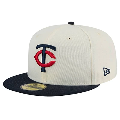 Men's New Era White Minnesota Twins Chrome 59FIFTY Fitted Hat
