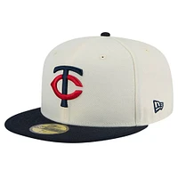 Men's New Era White Minnesota Twins Chrome 59FIFTY Fitted Hat