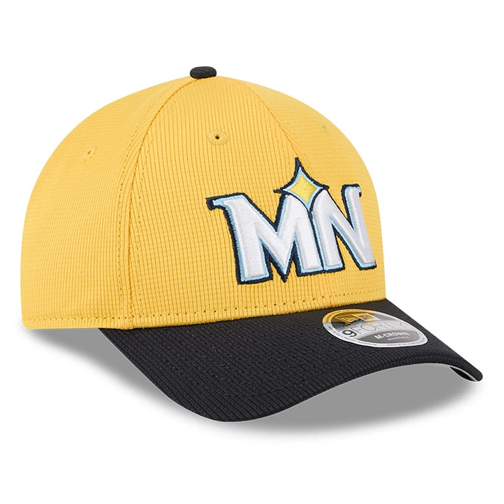 Men's New Era Yellow/Black Minnesota Twins City Connect Batting Practice 9FORTY M-Crown Adjustable Hat