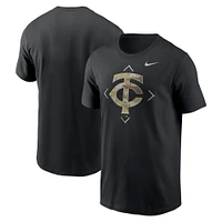 T-shirt à logo camouflage Nike Minnesota Twins pour homme noir