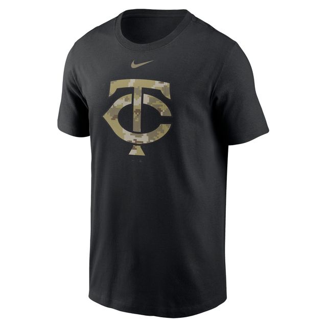 T-shirt de l'équipe à logo camouflage Nike Minnesota Twins pour homme, noir