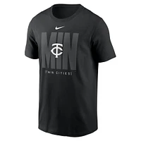 T-shirt local de mode Nike pour hommes, noir, Minnesota Twins