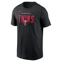 T-shirt Nike noir Minnesota Twins Home Team Bracket Stack pour homme