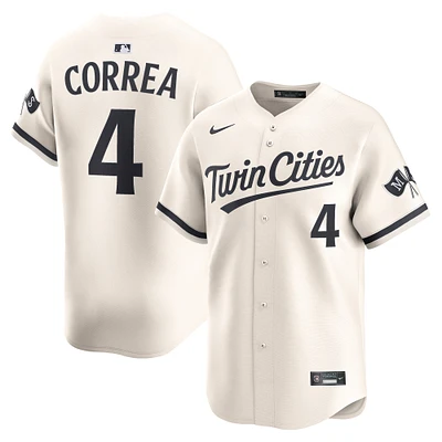 Men's Nike Carlos Correa Cream Minnesota Twins Alternate Limited Player Jersey