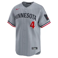 Maillot de joueur Nike Carlos Correa pour hommes, gris, Minnesota Twins Road Limited