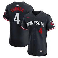 Maillot de joueur d'élite alternatif des Minnesota Twins Nike Carlos Correa pour hommes, bleu marine