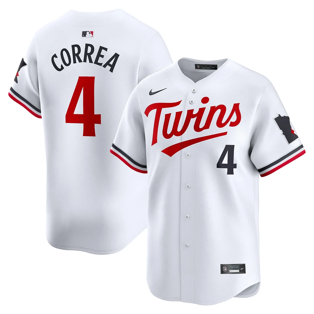 Maillot de joueur Nike Carlos Correa pour hommes, blanc, Minnesota Twins, Home Limited Player