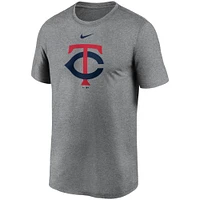 T-shirt Nike Performance Legend pour hommes, gris, Minnesota Twins, grand logo