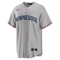 Men's Nike Gray Minnesota Twins Road Replica Team Jersey