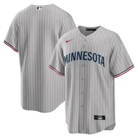 Maillot d'équipe Nike Minnesota Twins Road Replica gris pour homme