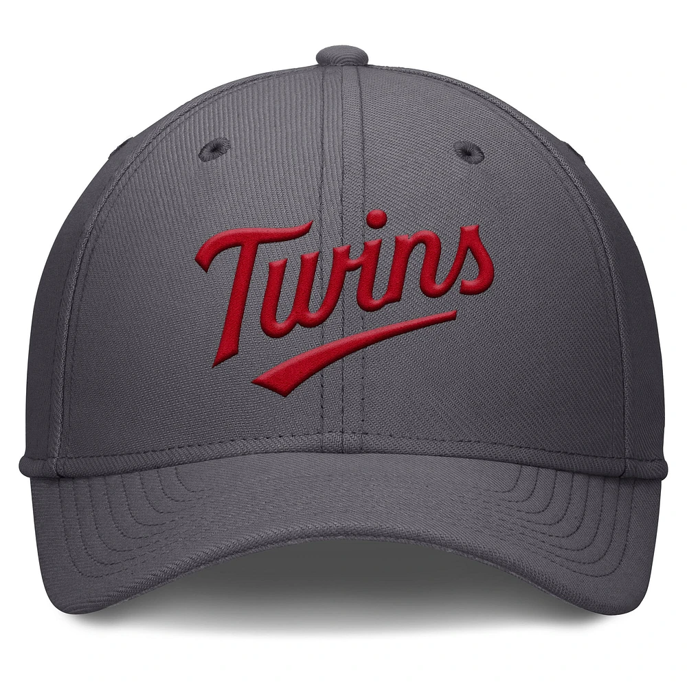 Casquette Nike Performance Flex grise Minnesota Twins Swoosh pour homme