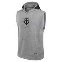 Men's Nike Heather Gray Minnesota Twins Authentic Collection Early Work Performance Sleeveless Pullover Hoodie