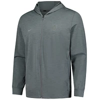 Men's Nike Heather Gray MLB Authentic Collection Travel Performance Full-Zip Hoodie