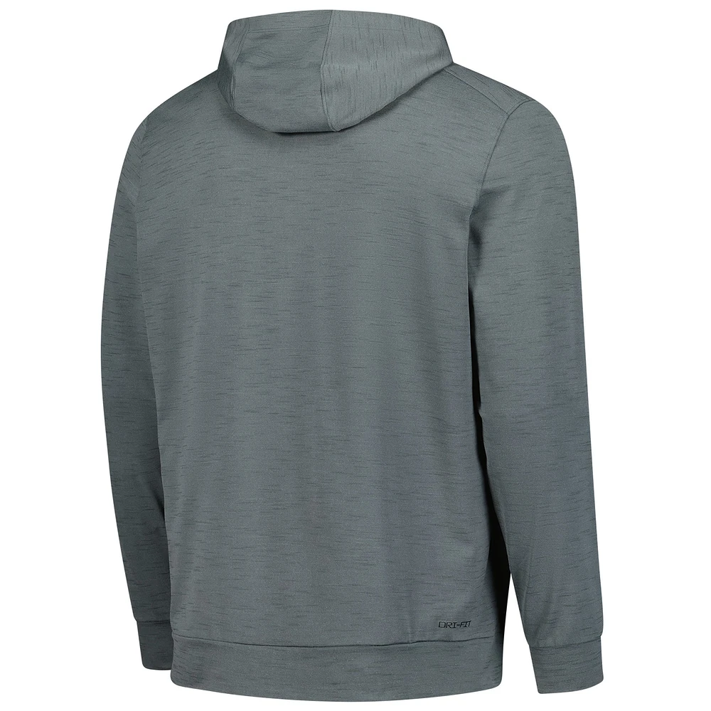 Men's Nike Heather Gray MLB Authentic Collection Travel Performance Full-Zip Hoodie