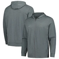 Men's Nike Heather Gray MLB Authentic Collection Travel Performance Full-Zip Hoodie