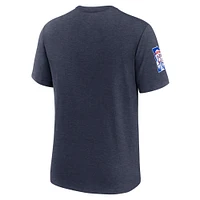 T-shirt Nike bleu marine chiné pour homme des Twins du Minnesota, collection Cooperstown, motif Eras Tri-Blend