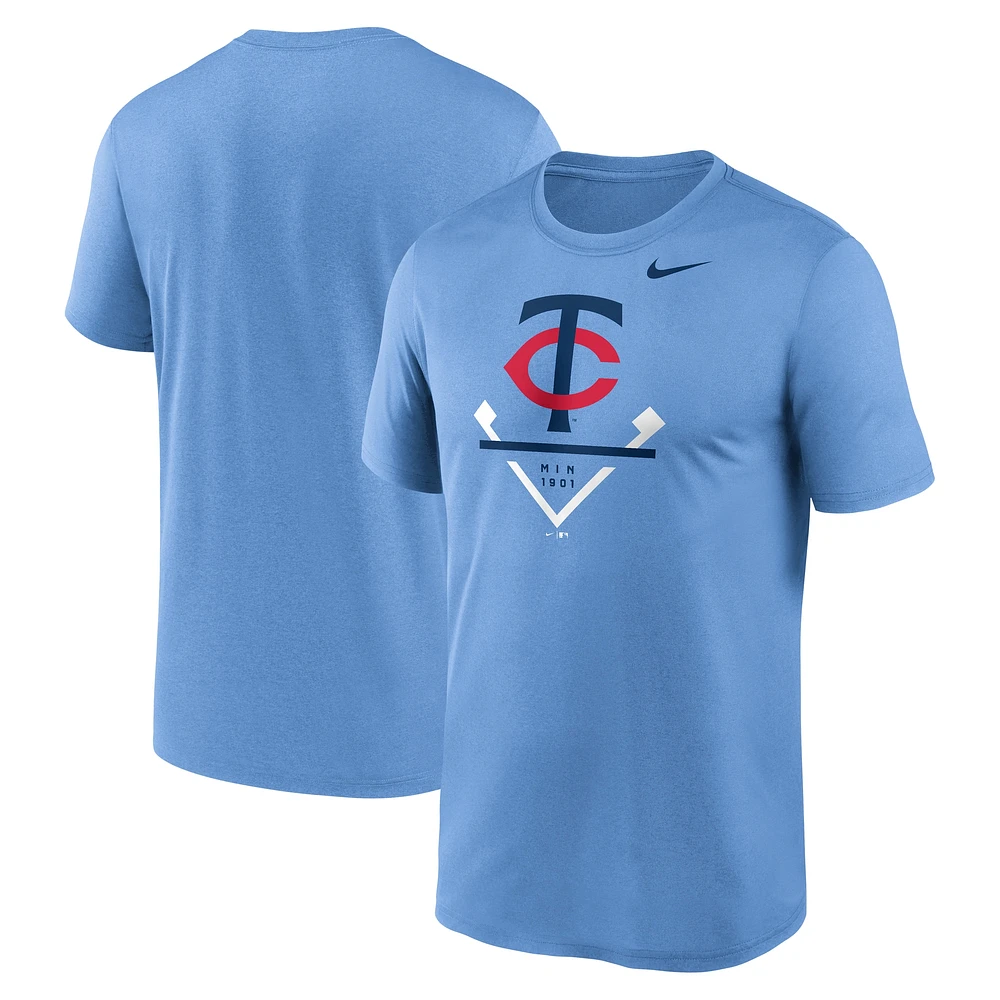 T-shirt Nike bleu clair pour homme Minnesota Twins Icon Legend Performance