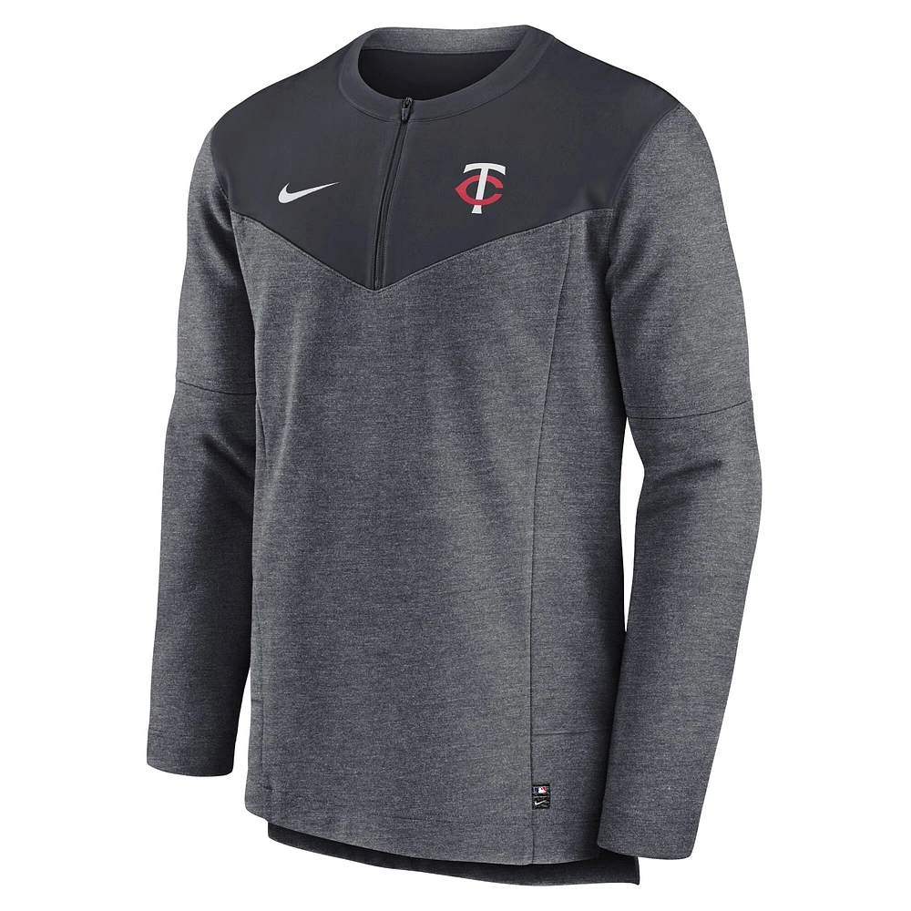 Men's Nike Minnesota Twins Navy Authentic Collection Game Time Performance Half-Zip Top