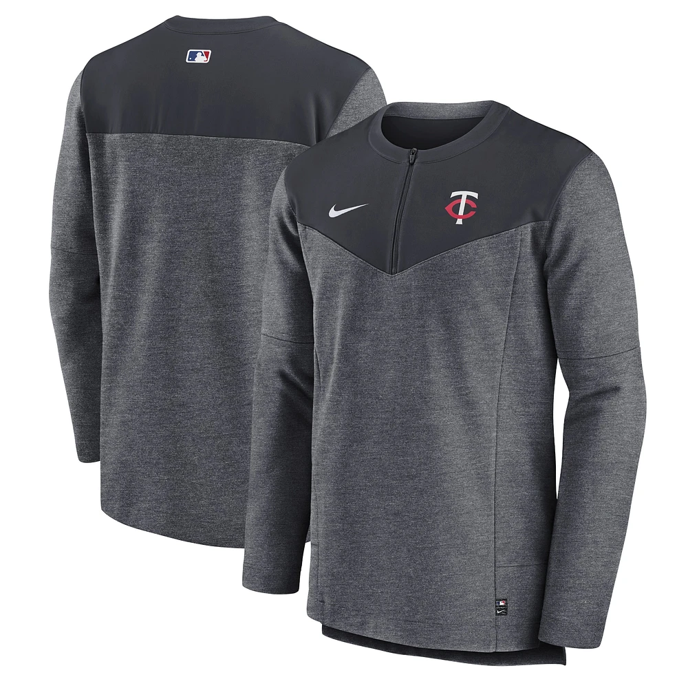 Men's Nike Minnesota Twins Navy Authentic Collection Game Time Performance Half-Zip Top