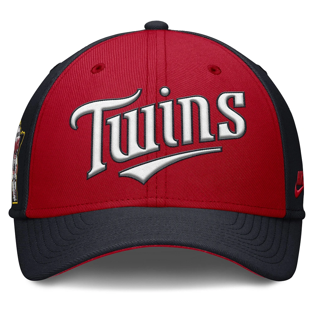 Men's Nike Navy/ Minnesota Twins Rise Swoosh Performance Flex Hat