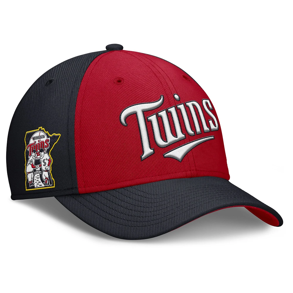 Men's Nike Navy/ Minnesota Twins Rise Swoosh Performance Flex Hat