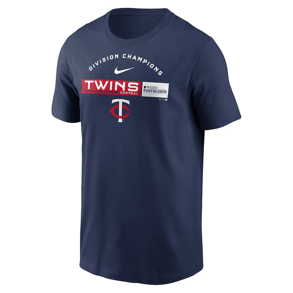 T-shirt Nike bleu marine pour hommes des Minnesota Twins 2023 AL Central Division Champions