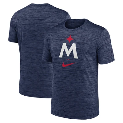 Men's Nike Navy Minnesota Twins 2023 Logo Velocity Performance T-Shirt