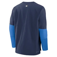 Men's Nike Navy Minnesota Twins 2024 City Connect Authentic Collection Player Tri-Blend Performance Pullover Top