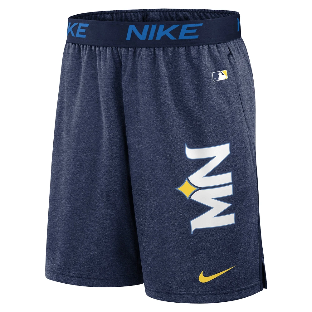 Men's Nike Navy Minnesota Twins 2024 City Connect Authentic Collection Practice Performance Shorts