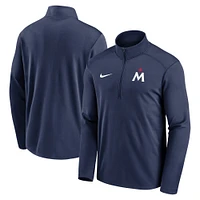 Men's Nike Navy Minnesota Twins Agility Pacer Lightweight Performance Half-Zip Top