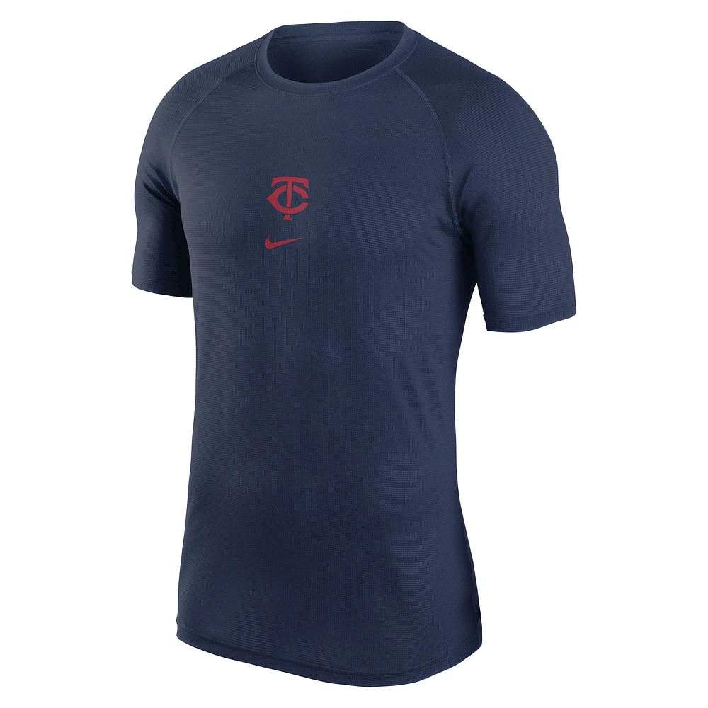 T-shirt de base Nike bleu marine pour homme la collection Authentic Minnesota Twins