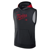Sweat à capuche sans manches Nike Navy Minnesota Twins Authentic Collection Performance pour homme